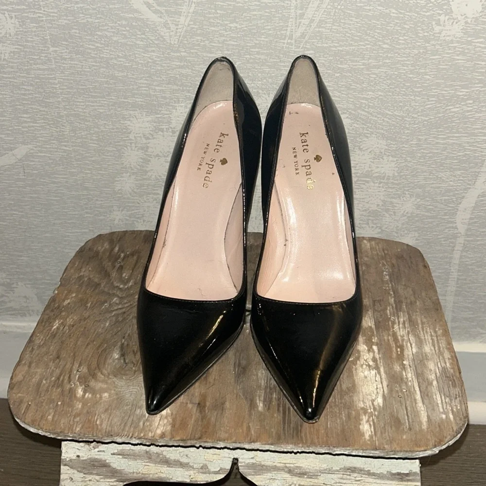 KATE SPADE • Black High Heels • Shiny • Size 5 & 5 1/2